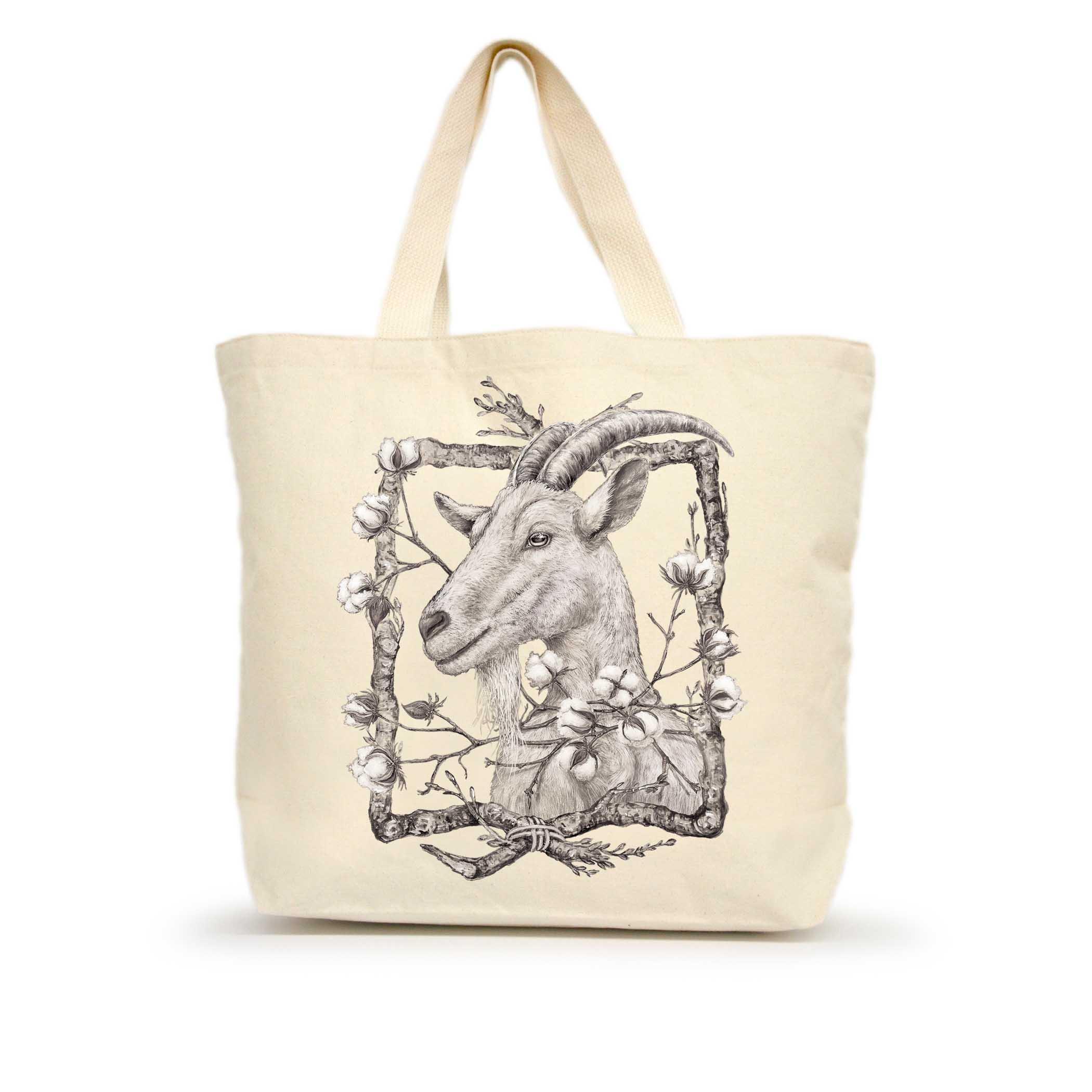 Fancy the Red Goat Tote Bag by Jeanie Mann - Pixels